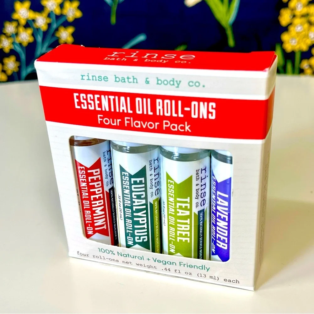 Rinse Bath & Body Co Essential Oil Roll On Set of 4 Aromatherapy NIB